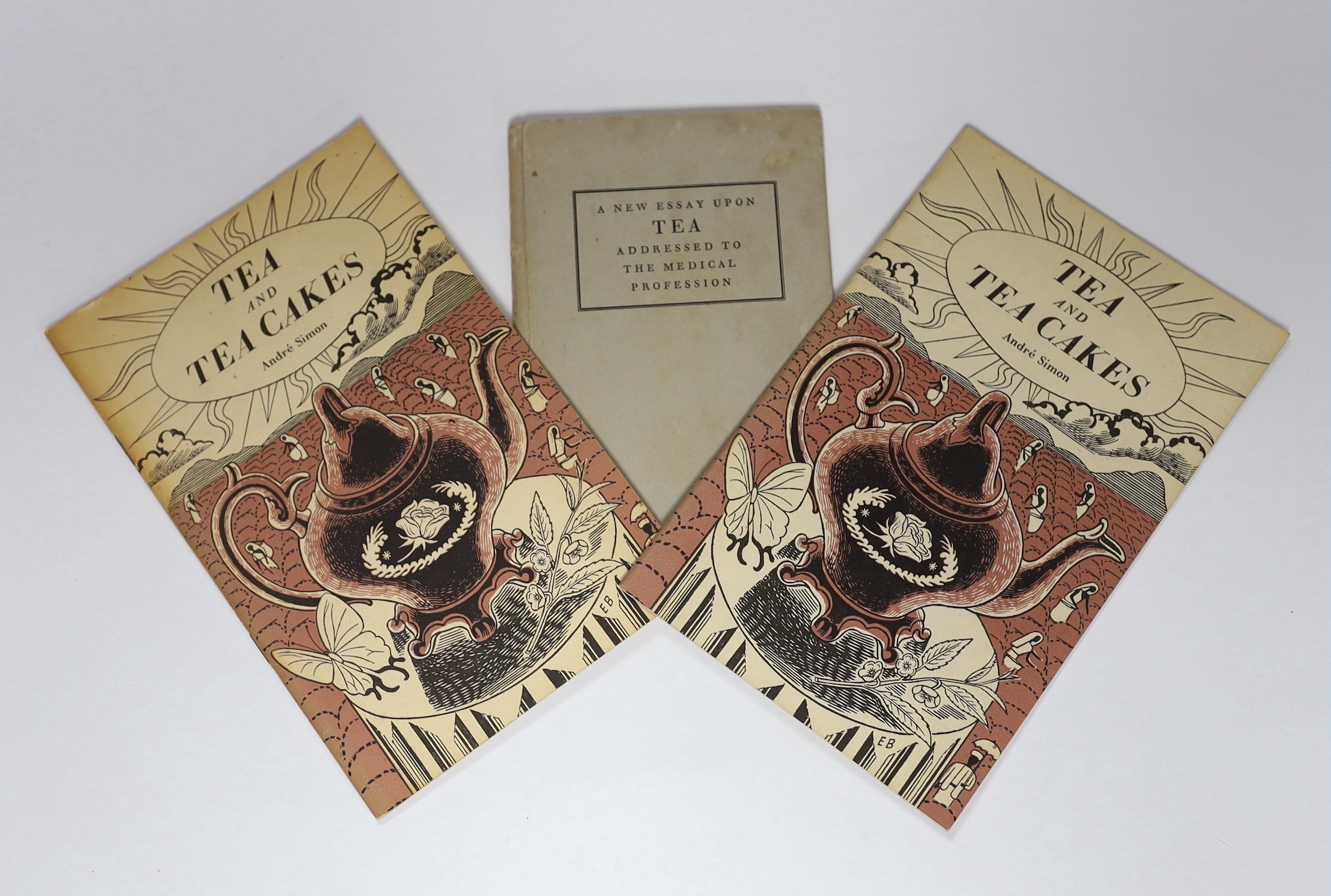 Bawden, Edward (illustrator) - A New Essay upon Tea, illustrated with 10 drawings (some full page) and borders by Edward Bawden, issued without a d/j, 8vo, grey paper boards, Empire Tra Marketing Board, London, 1936 and